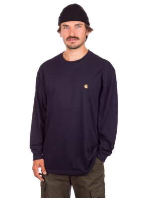 Carhartt WIP Chase Long Sleeve T-Shirt dark navy / gold kaufen